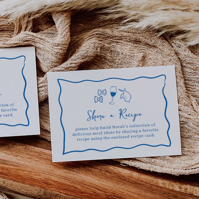 Dolce Vita Bridal Shower Recipe Request Enclosure Card (Creator Uploaded)