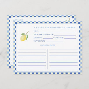 Dolce Vita Geometric Bridal Shower Recipe Card