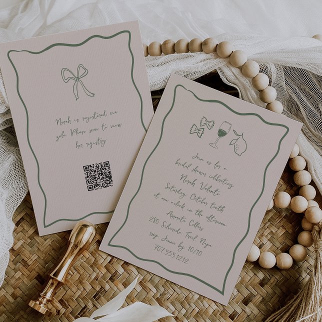 Dolce Vita Handwritten Bridal Shower Invitation (Creator Uploaded)