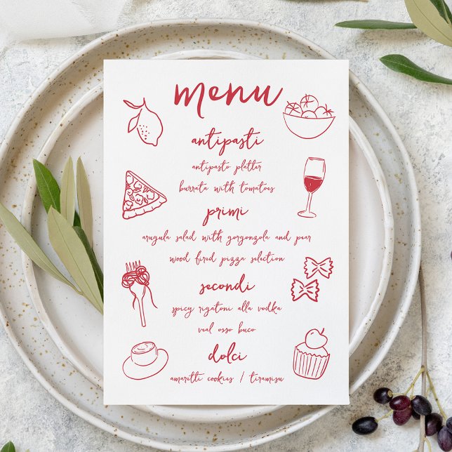 Dolce Vita Handwritten Italian Dinner Menu (Creator Uploaded)