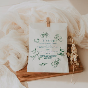 Dolce Vita Handwritten Wedding Menu Favour Bags