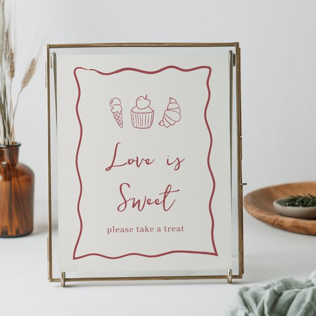 Dolce Vita Italian Bridal Shower Sweet Treats Sign (Creator Uploaded)