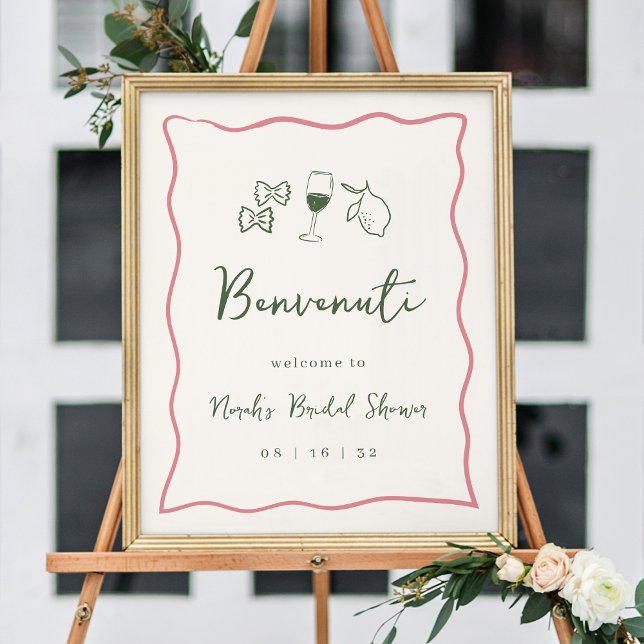 Dolce Vita Italian Bridal Shower Welcome Sign (Creator Uploaded)