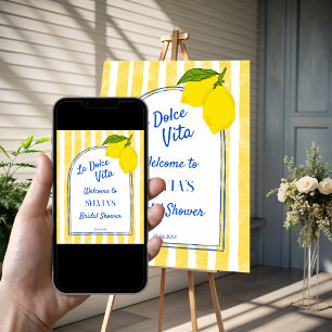 Dolce vita Lemons Italian bridal shower welcome Poster