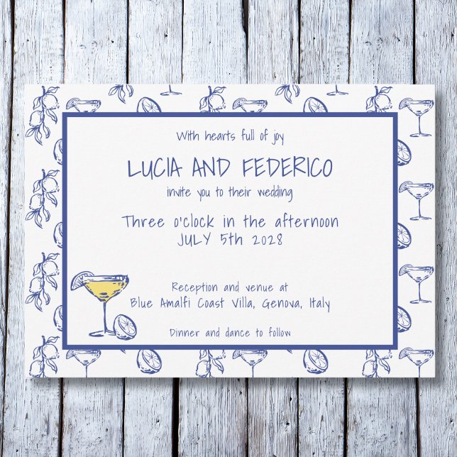 Dolce Vita Limoncello Italian wedding Invitation (Creator Uploaded)