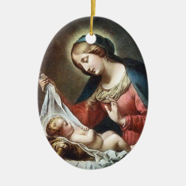 Dolci Madonna, Italy Ceramic Tree Decoration (Front)