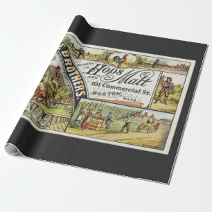 Dole Brothers Ad Hops and Malt Ephemeral Wrapping Paper