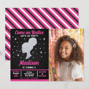 Doll Besties Fashion Party Photo Birthday  Invitation