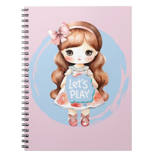 Doll Design – "Let’s Play" Theme Notebook (Front)