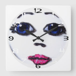 Doll Face Square Wall Clock