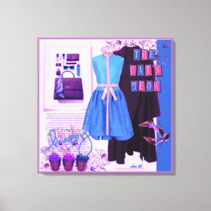 Doll Fashion Dresses Skirts Shoes Purses Jewelry Canvas Print