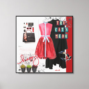 Doll Fashion Dresses Skirts Shoes Purses Jewelry Canvas Print