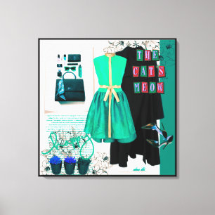 Doll Fashion Dresses Skirts Shoes Purses Jewelry Canvas Print
