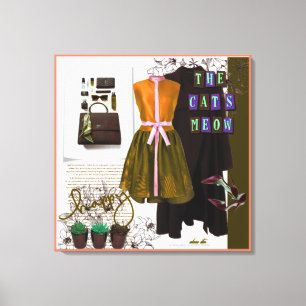 Doll Fashion Dresses Skirts Shoes Purses Jewelry Canvas Print