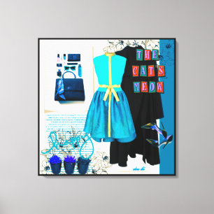 Doll Fashion Dresses Skirts Shoes Purses Jewelry Canvas Print