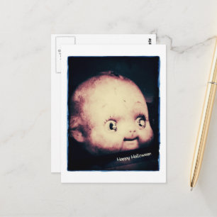 Doll Head Halloween Postcard