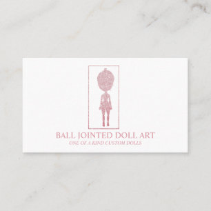 Doll maker artist rose gold business card
