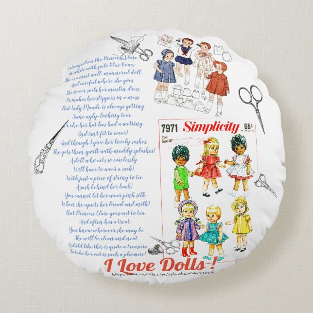"Doll Maker" Round Cushion (Front)