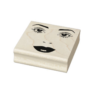 doll making Womans eyes lips Face makeup Art Rubber Stamp
