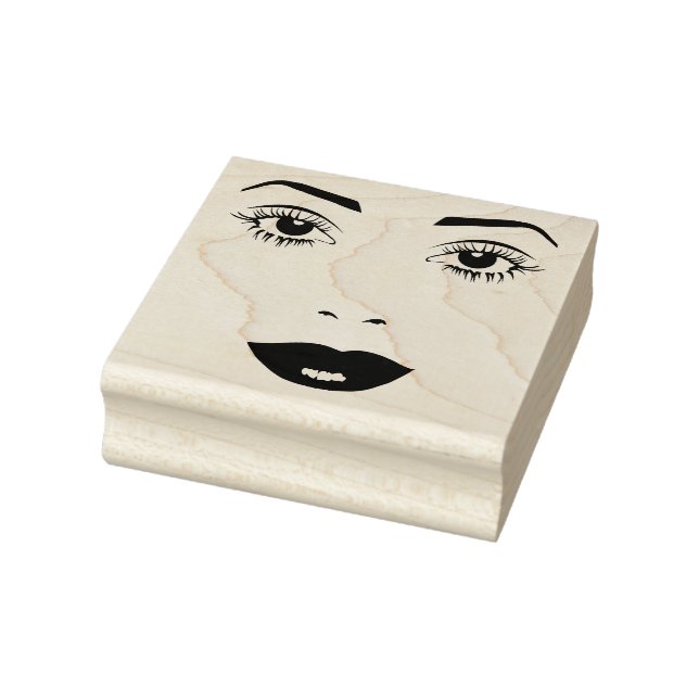 doll making Womans eyes lips Face makeup Art Rubber Stamp (Stamp)