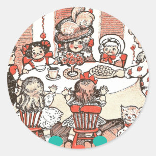 Doll Party Classic Round Sticker