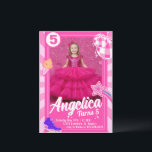 Doll Pink Birthday Invitation<br><div class="desc">Welcome to the world of our delightful doll birthday invitations! These charming, handcrafted Girl birthday invitations are perfect for your little fashionista's special day. Featuring a hot pink glitter background and a stylish fashion doll, these invitations are sure to make your child's party a fabulous and memorable event. Our unique...</div>