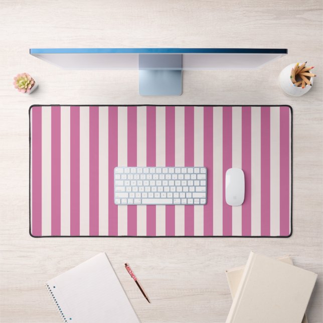 doll pink striped | pink stripes  desk mat (Office 1)