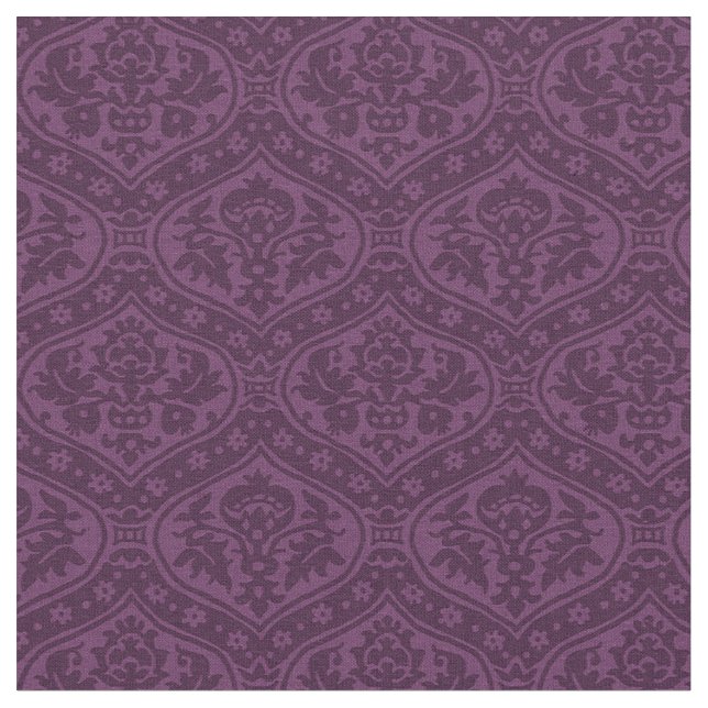 Doll-Scale Renaissance Damask, Purple Fabric (Close Up)