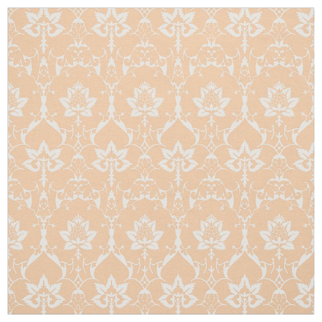 Doll-Scale Renaissance Damask, Sherbert Orange Fabric (Swatch)