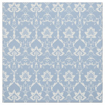 Doll-Scale Renaissance Damask, Sky Blue