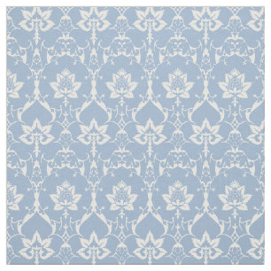 Doll-Scale Renaissance Damask, Sky Blue Fabric