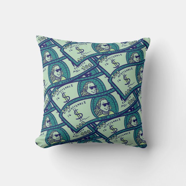 Dollar Banknotes: Seamless Money Pattern Cushion (Front)