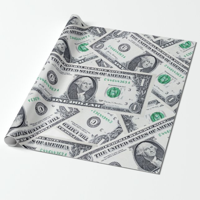 Dollar Bills Wrapping Paper (Unrolled)