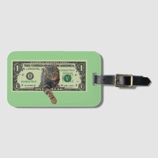 Dollar Cat Luggage Tag (Front Horizontal)