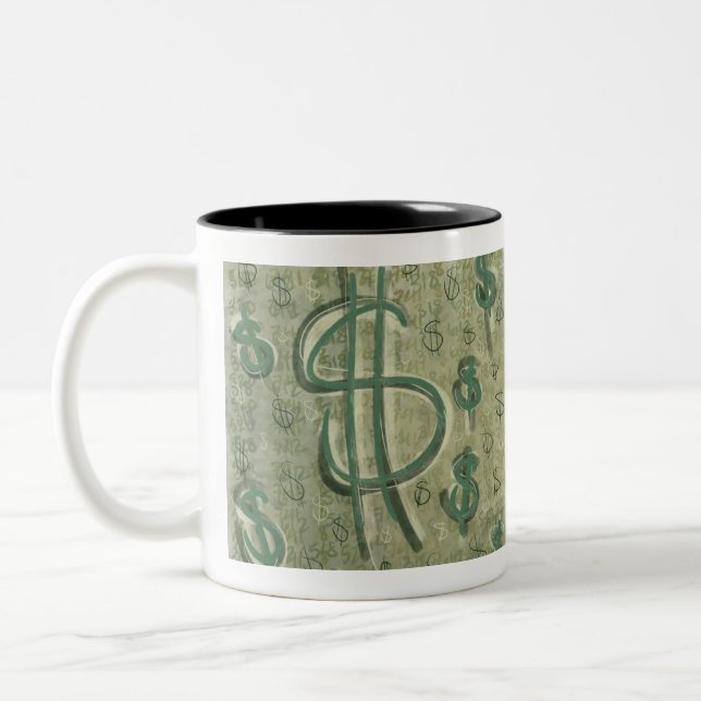 Dollar dollar-Motivation Hustle Entrepreneur Life  Two-Tone Coffee Mug (Left)