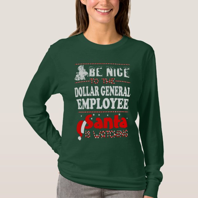 Dollar general employee santa christmas T-Shirt (Front)