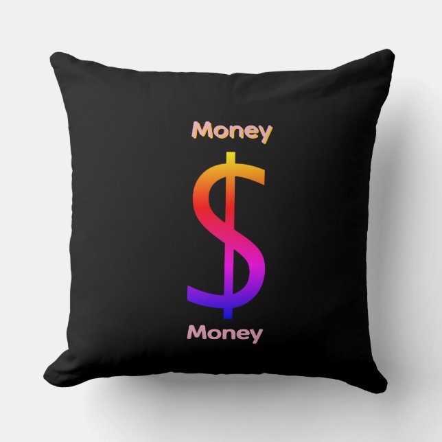 Dollar $ign Money  Logo Rainbow Black Cushion (Front)