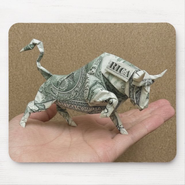 Dollar Origami Bull Mouse Pad (Front)