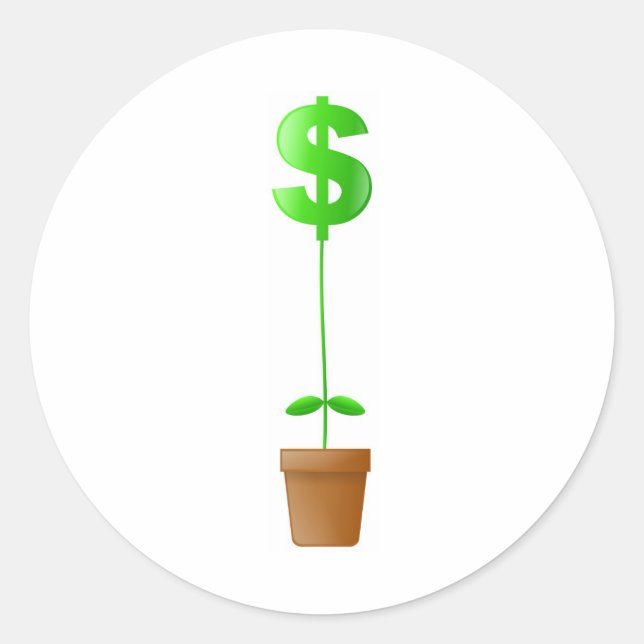 Dollar Plant Classic Round Sticker (Front)