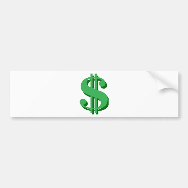 $ dollar-sign bumper sticker (Front)