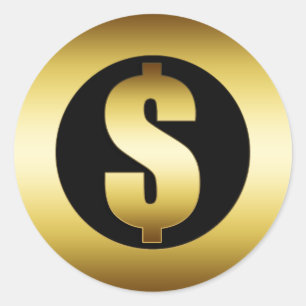 DOLLAR SIGN CLASSIC ROUND STICKER