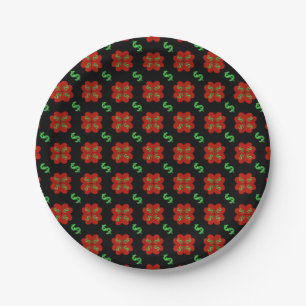 Dollar Sign Graphic Pattern Paper Plate