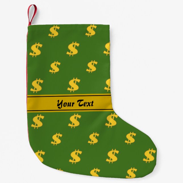 Dollar sign pattern small christmas stocking (Front)