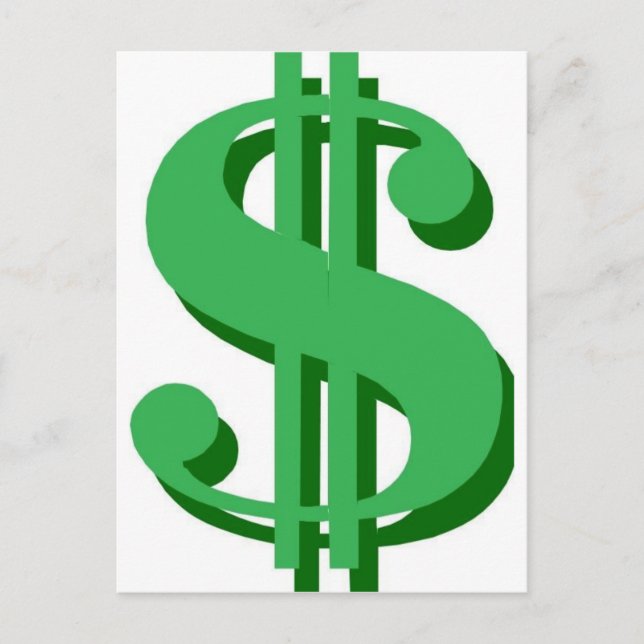 $ dollar-sign postcard (Front)