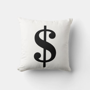 Dollar Sign   Simple Classic Alphabet Cushion