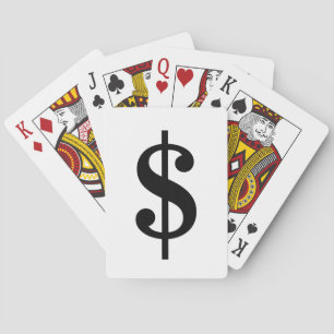Dollar Sign Simple Classic Alphabet Playing Cards