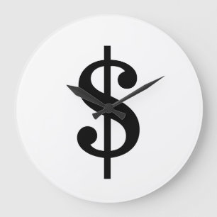 Dollar Sign   Simple Modern Alphabet Large Clock