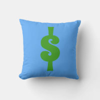 Dollar Sign Throw Pillow