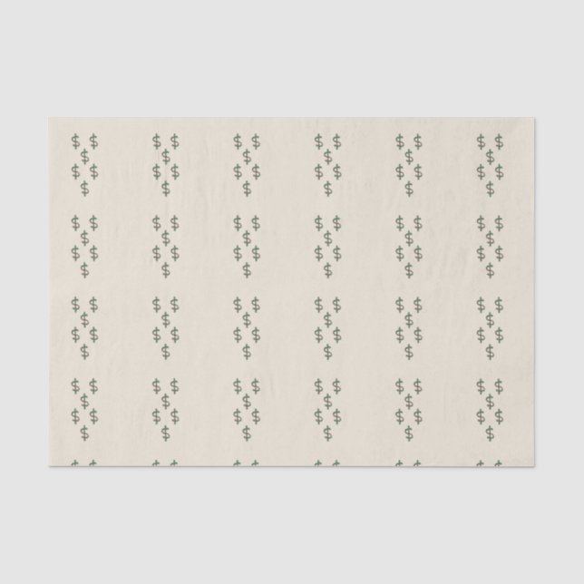 Dollar Signs on Beige Tissue Paper (Front)