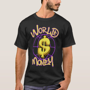 Dollar Symbol in Globe streetwear T-Shirt